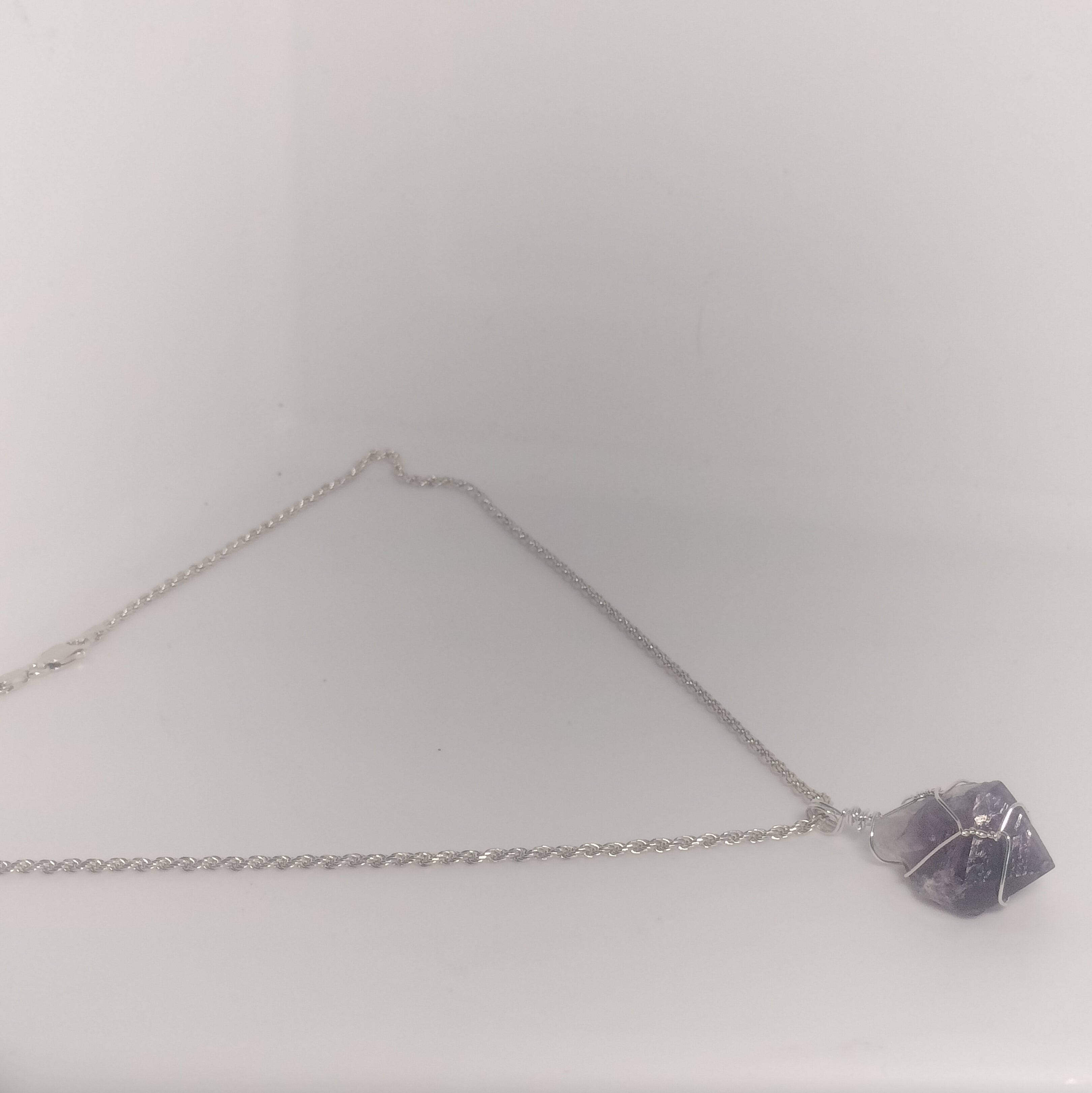 Sterling Silver Amethyst Pendant and Chain