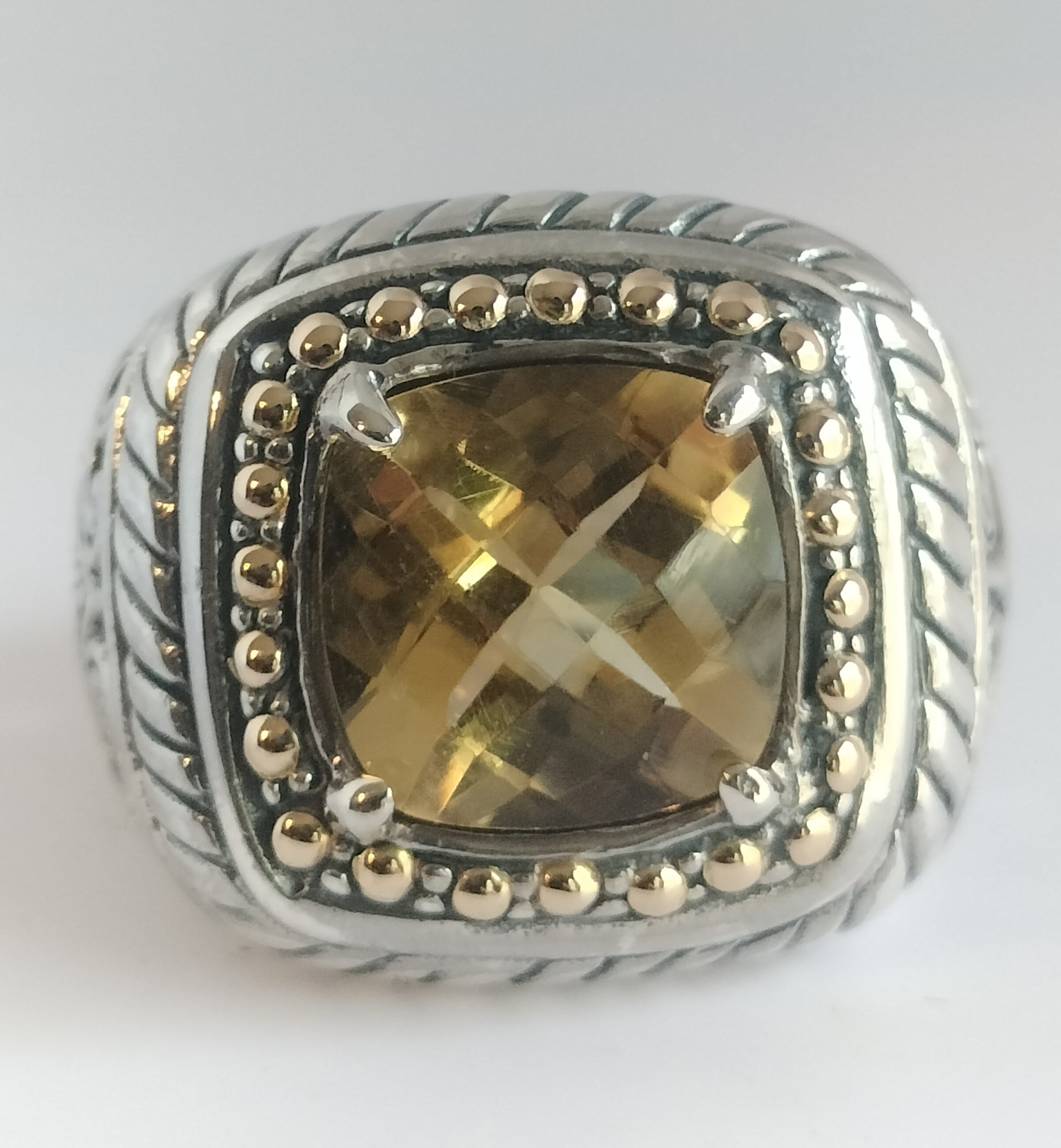 Sterling Silver and 18k Gold Citrine Ring