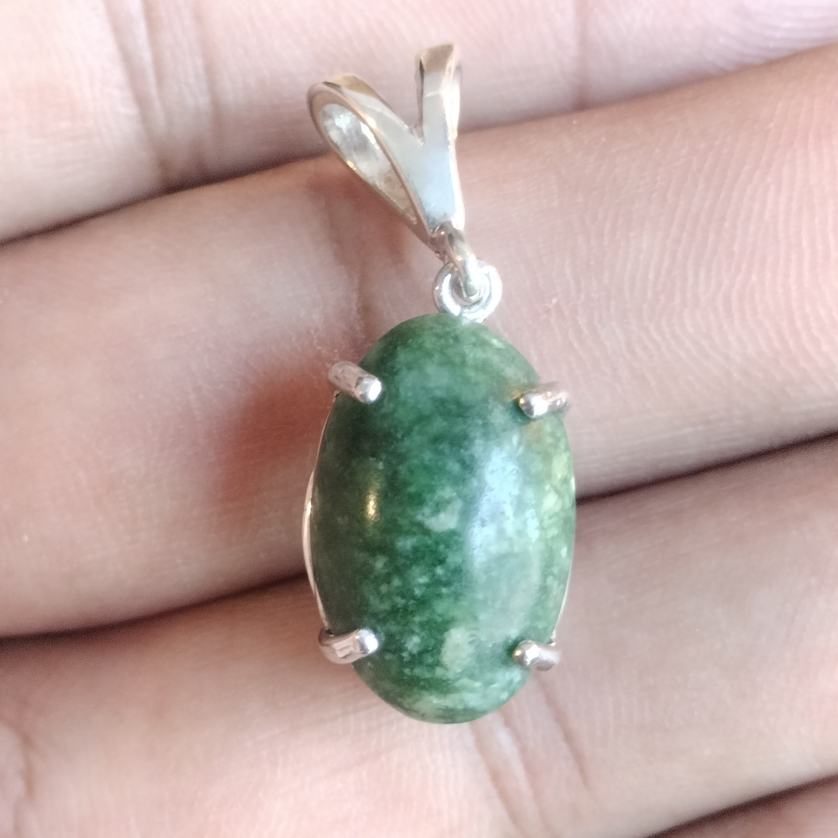 Sterling Silver Jade Pendant