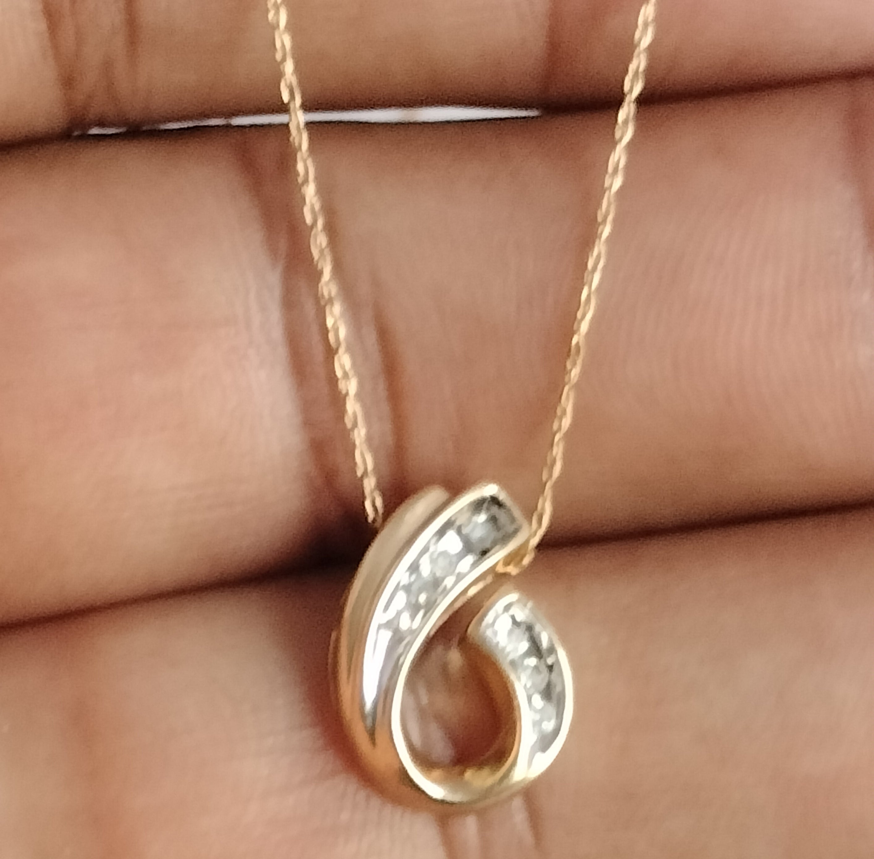 10k Gold Diamond Pendant and Chain