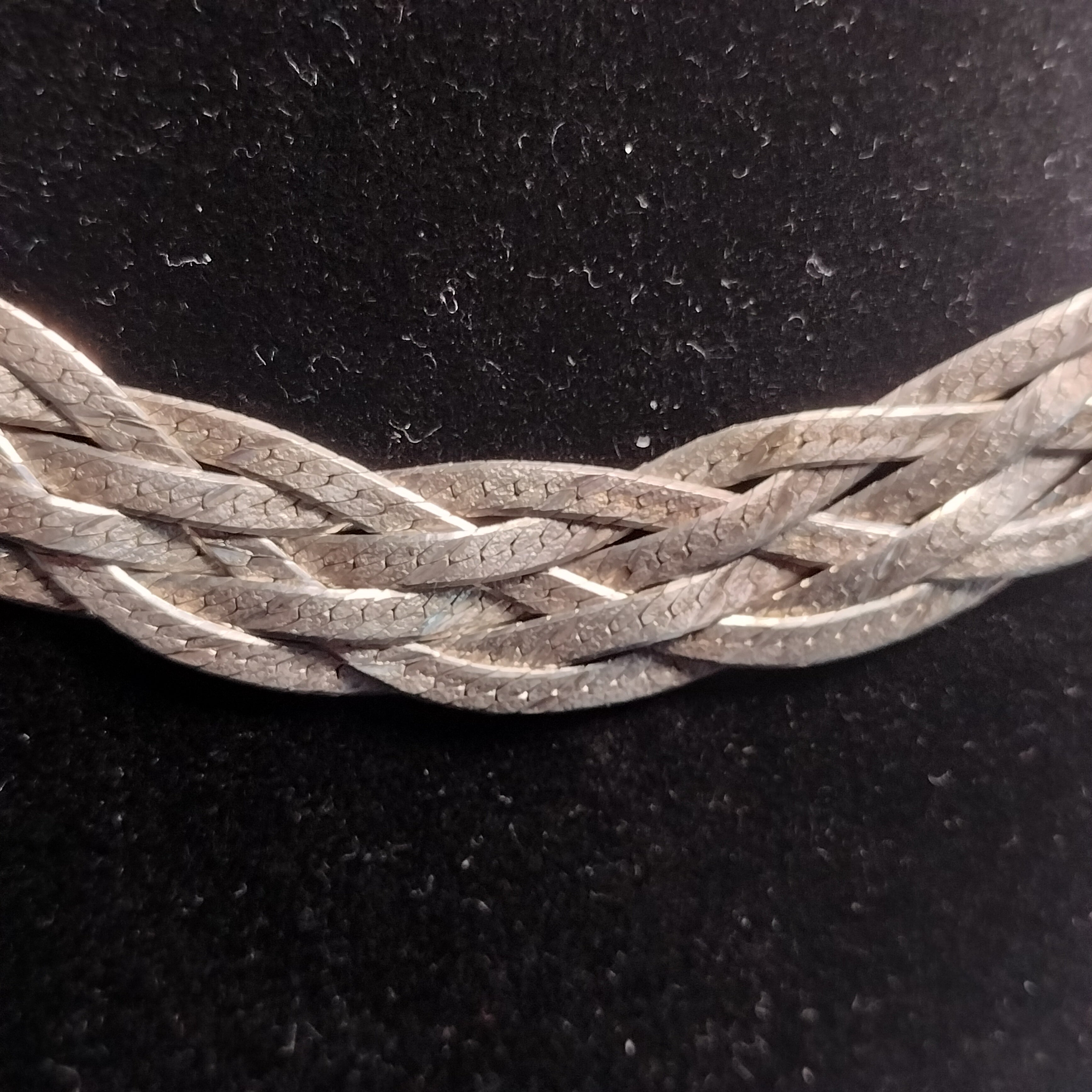 Sterling Silver Braided Herringbone Necklace