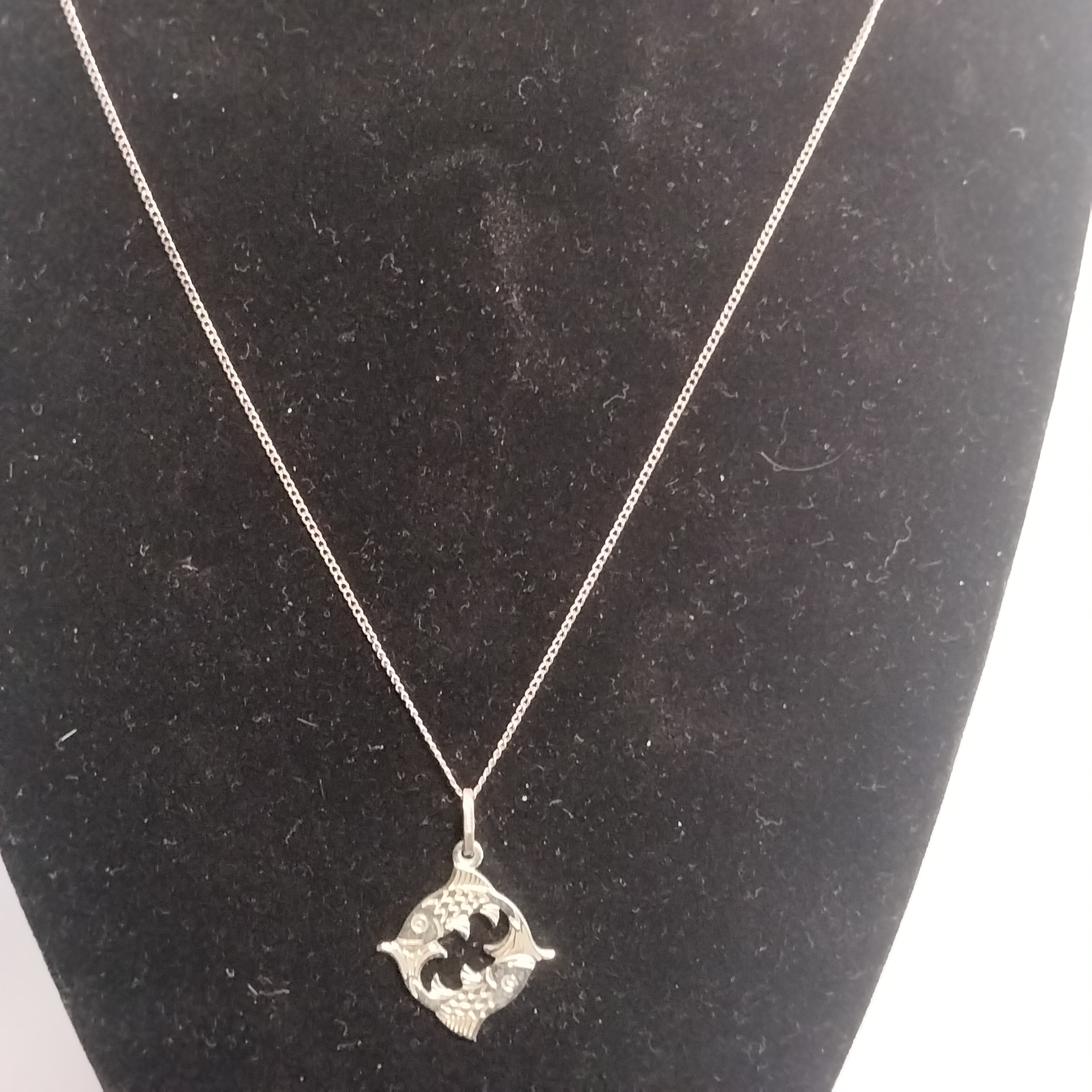 Sterling Silver Fish Pendant and Chain