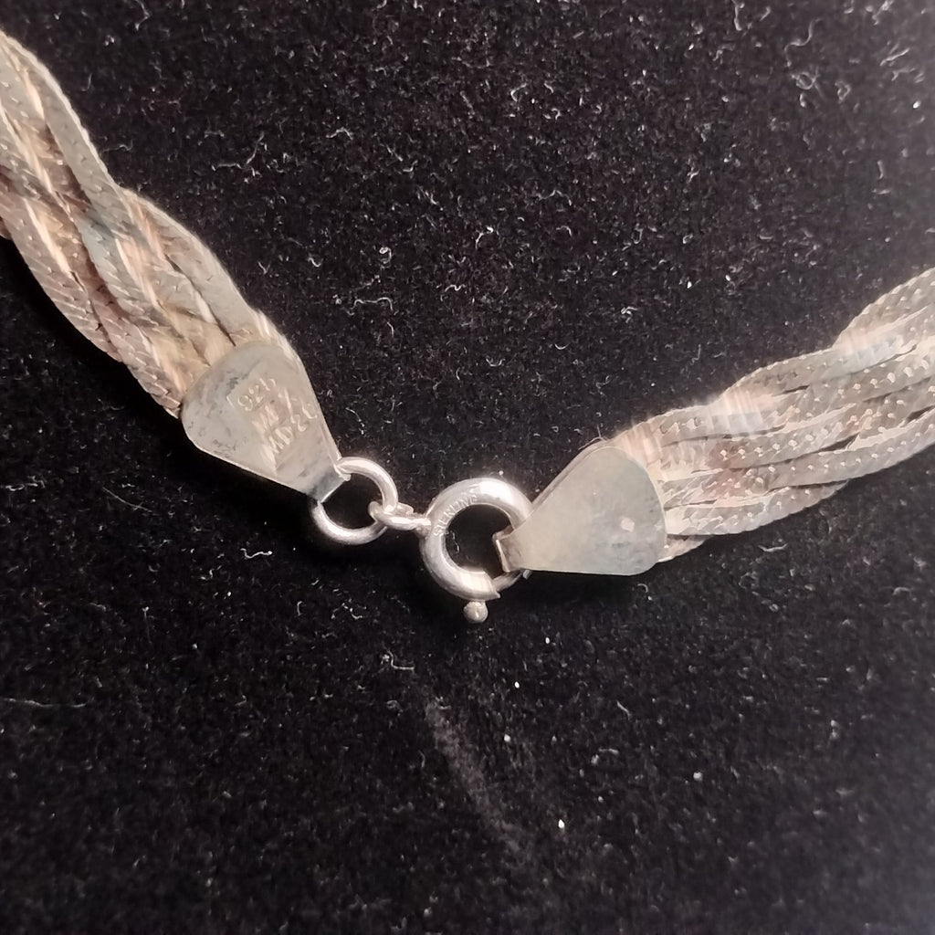 Sterling Silver Braided Herringbone Necklace