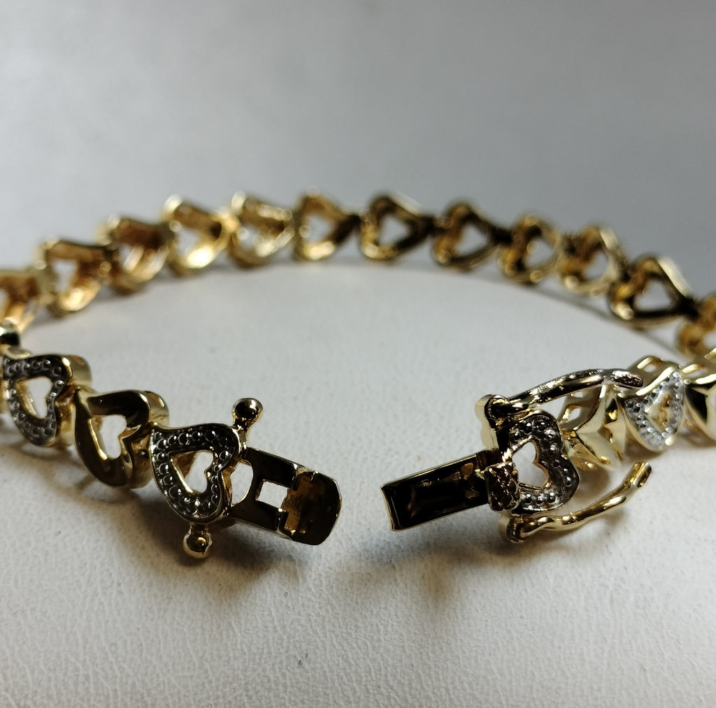 Sterling Silver Gold Plated Diamond Tennis Bracelet