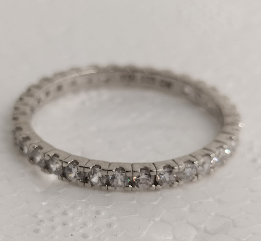 Sterling Silver Cubic Zirconia Eternity Ring