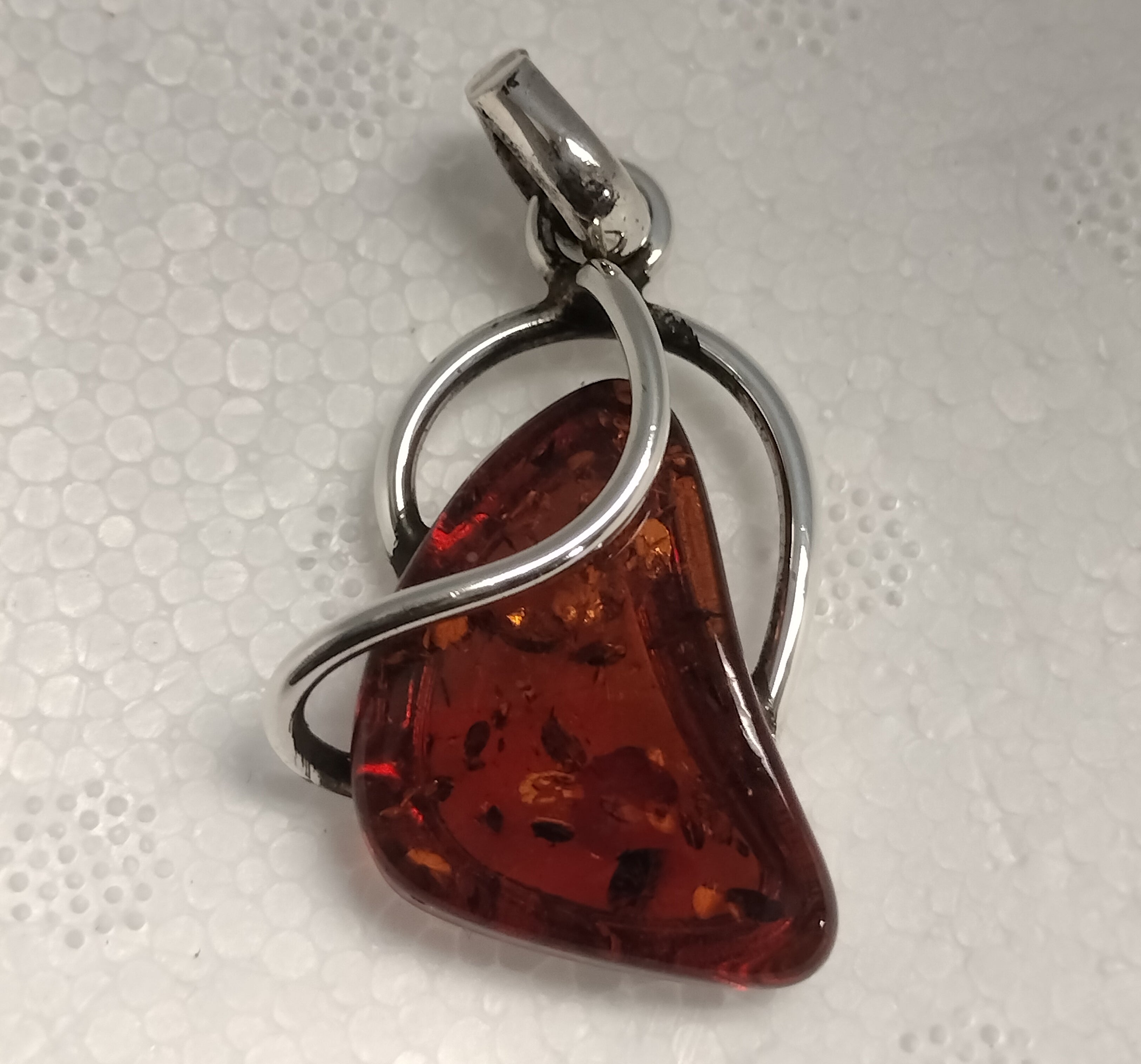 Sterling Silver Amber Pendant