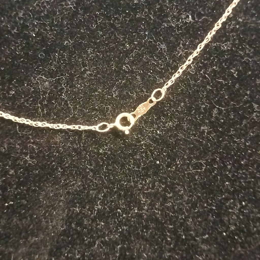 10k Gold Pearl and Diamond Pendant and Chain