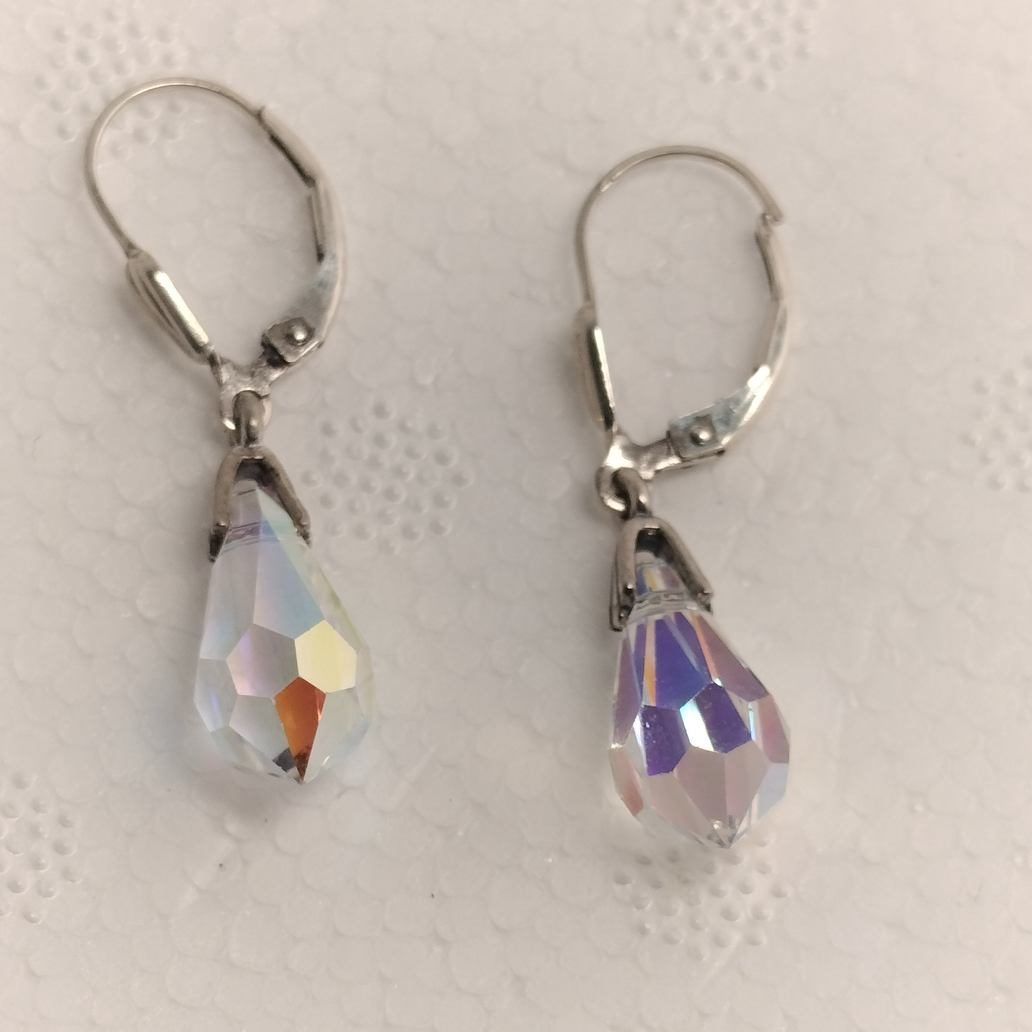 Sterling Silver Leaded Crystal Earrings