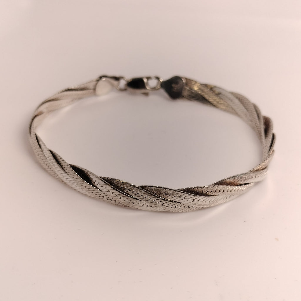 Sterling Silver Braided Herringbone Bracelet