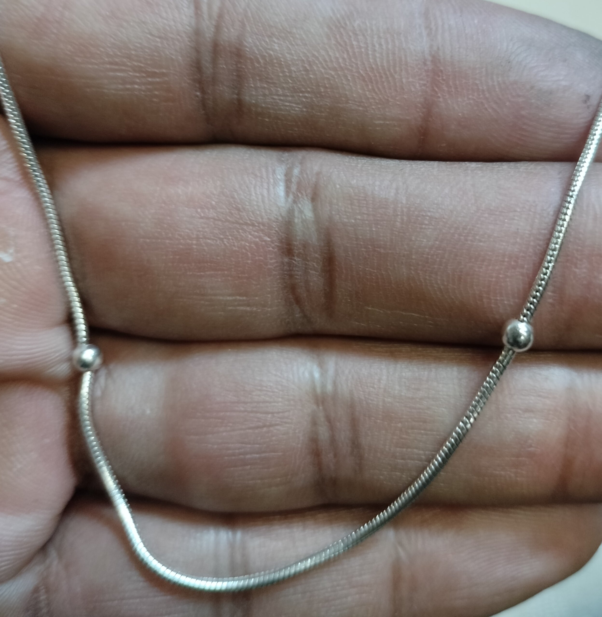 Sterling Silver Snake Chain with Beads