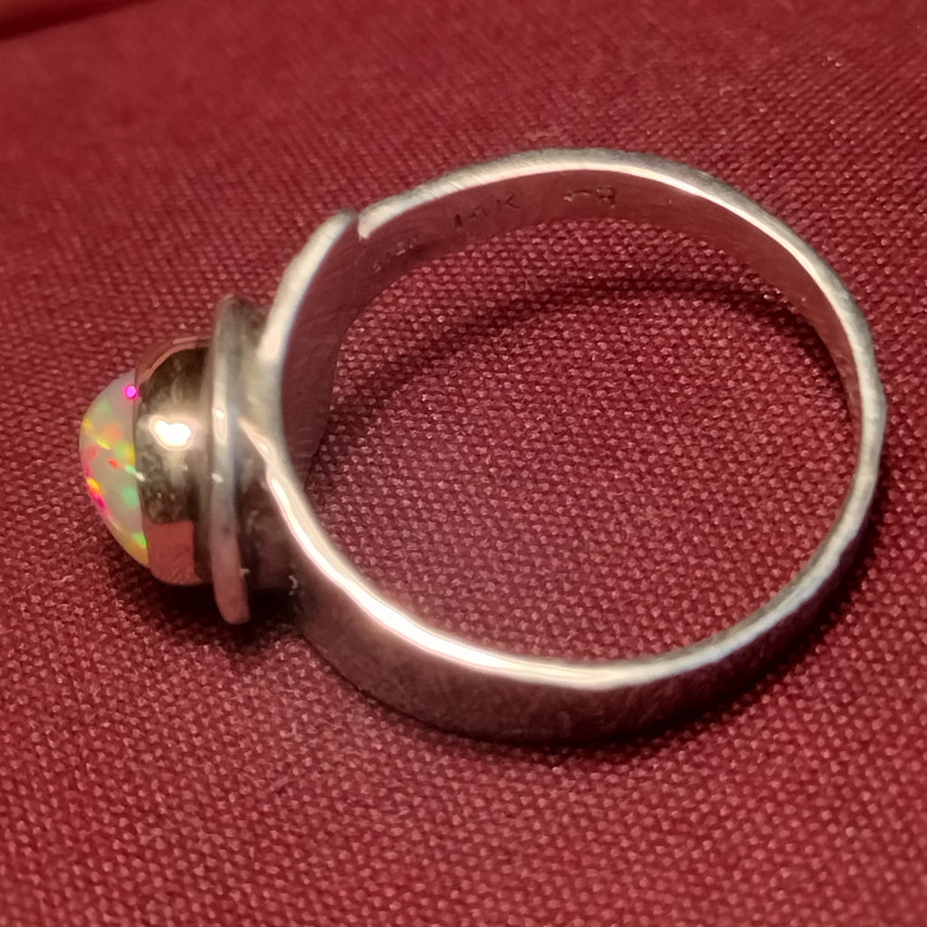 Sterling Silver and 14k Gold Opal ring