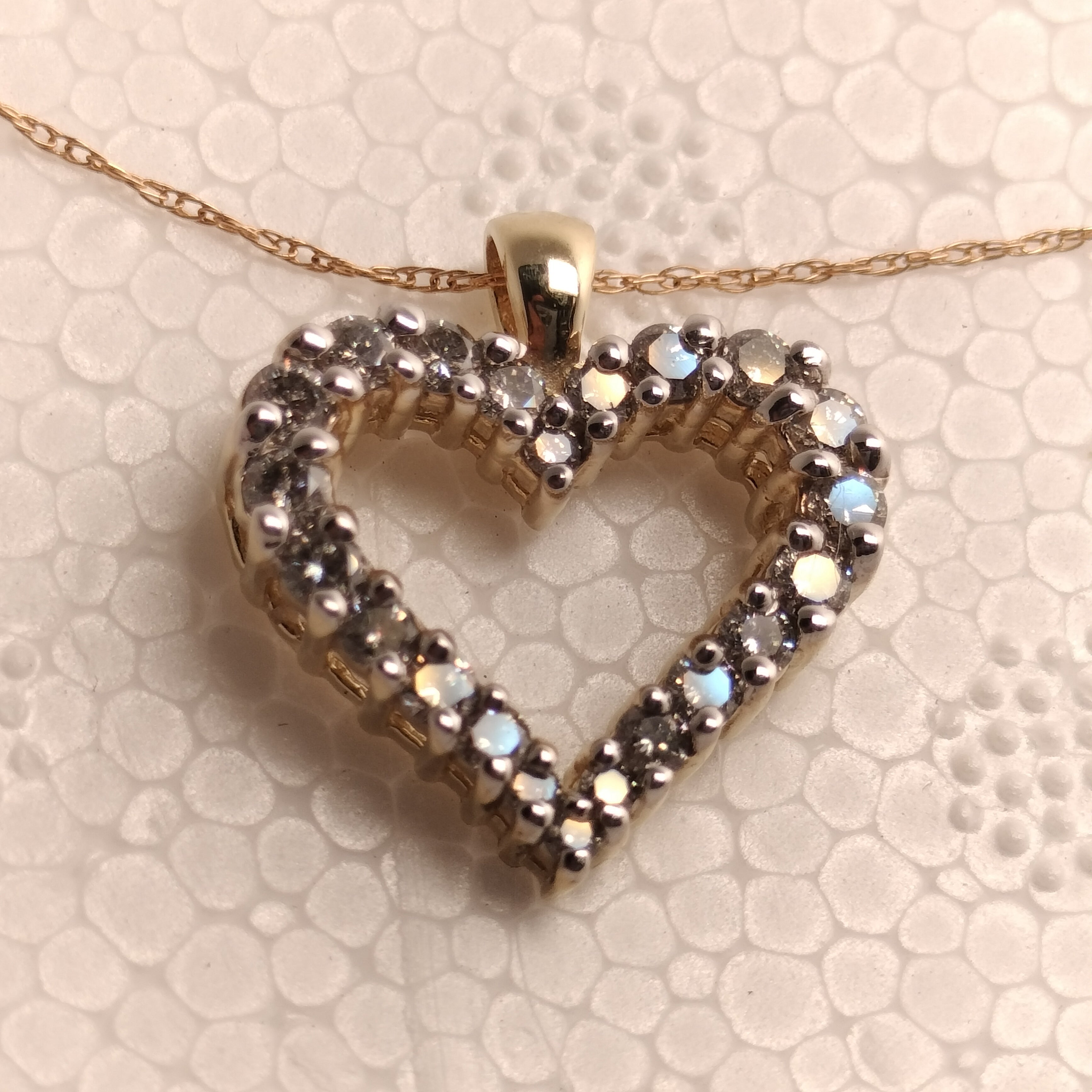 10K Gold Diamond Pendant and Chain