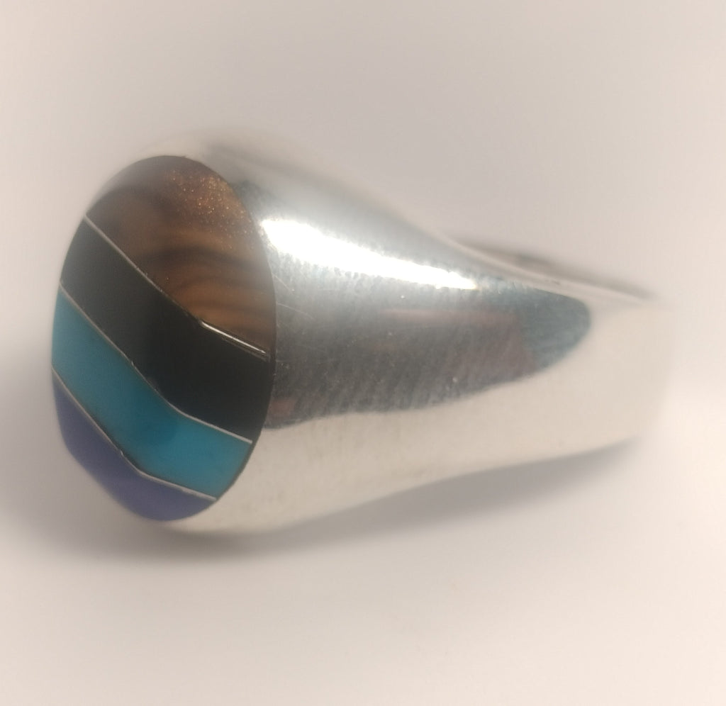 Sterling Silver Assorted Gemstone Ring