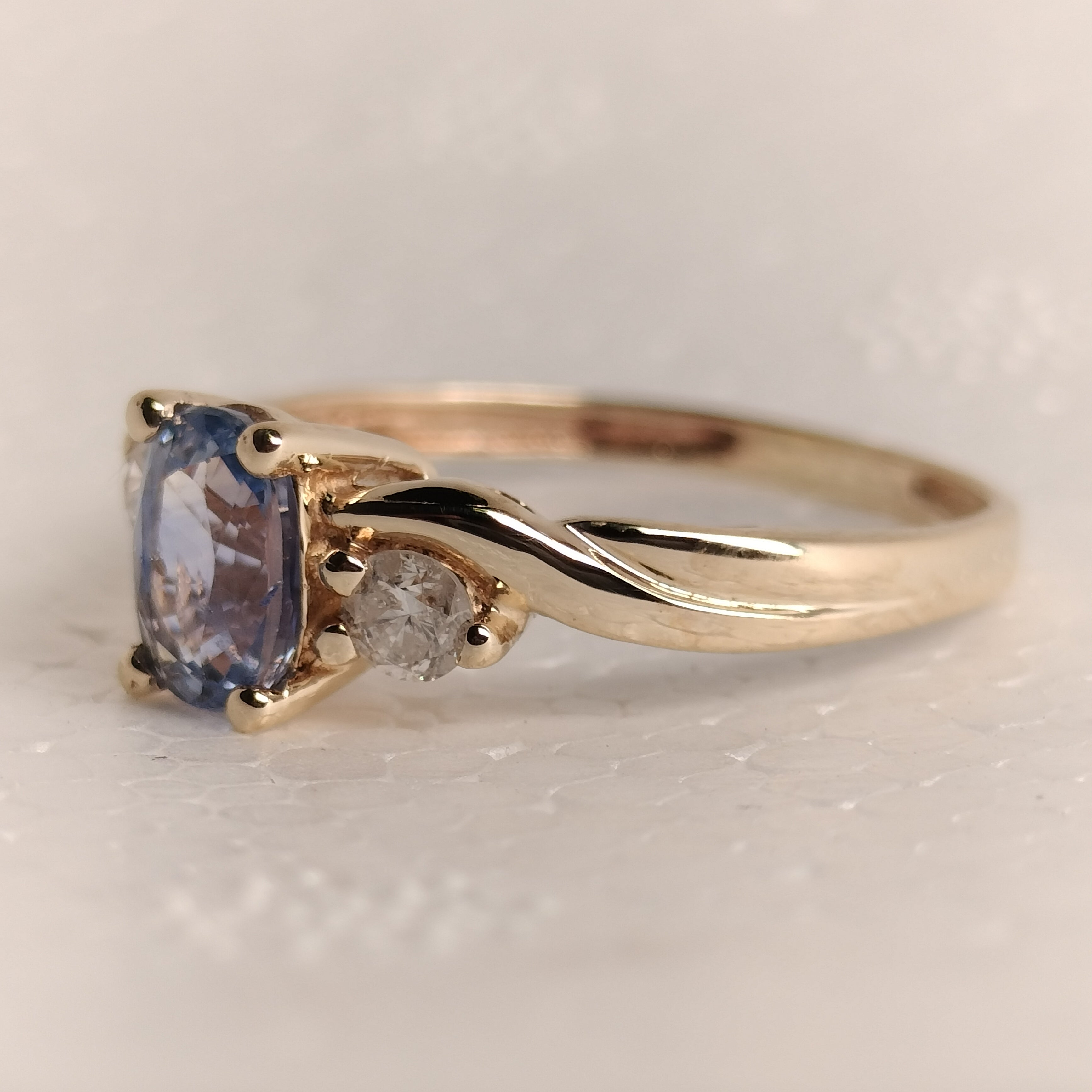 10K Gold Sapphire and Diamond Ring