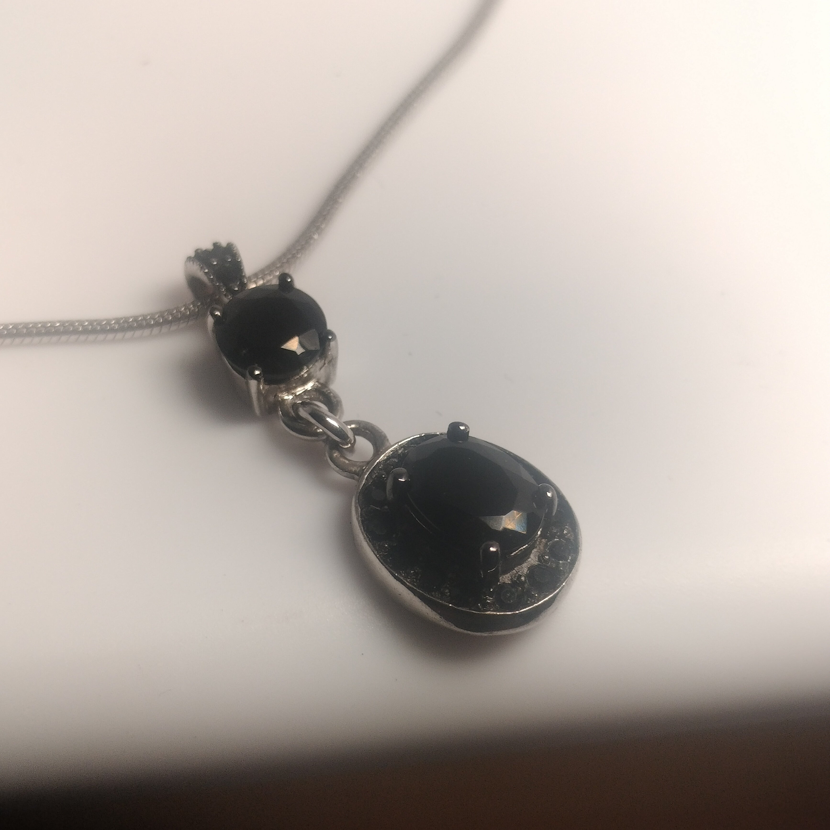 Sterling Silver Cubic Zirconia Pendant and Chain