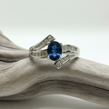 10 Karat White Gold Sapphire and Diamond Ring