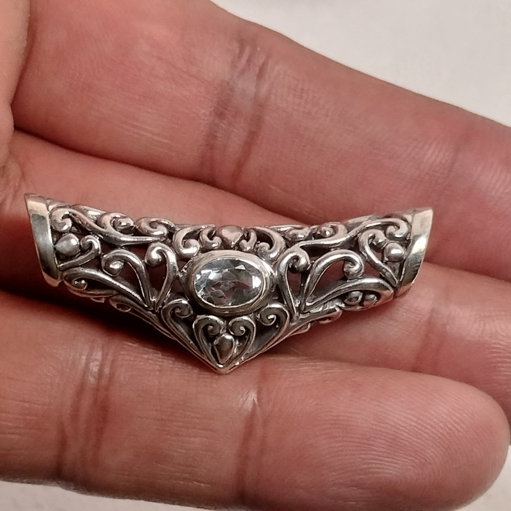 Sterling Silver Blue Topaz Pendant
