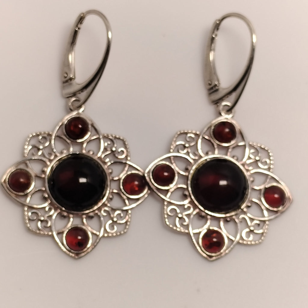 Sterling Silver Garnet Earrings