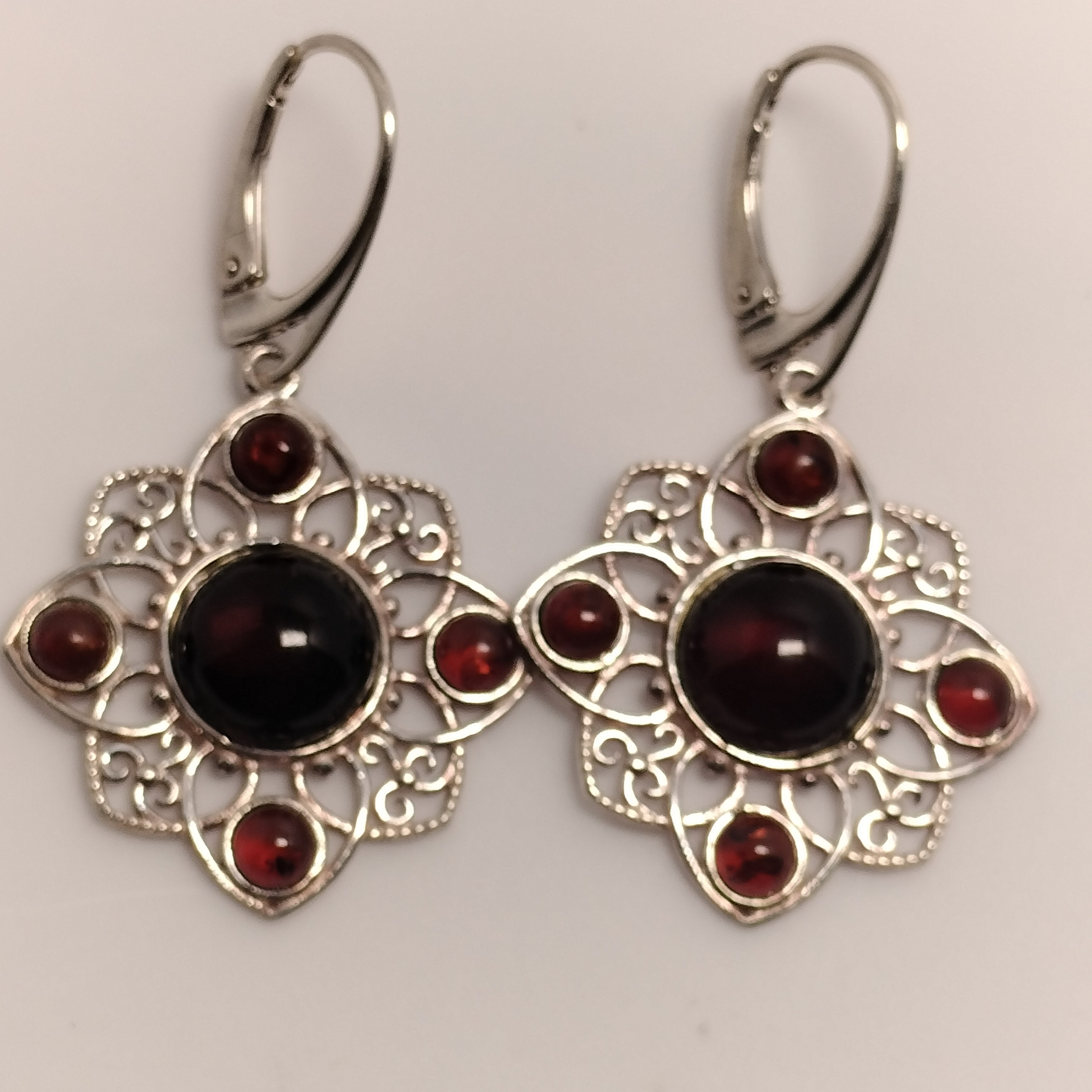 Sterling Silver Garnet Earrings