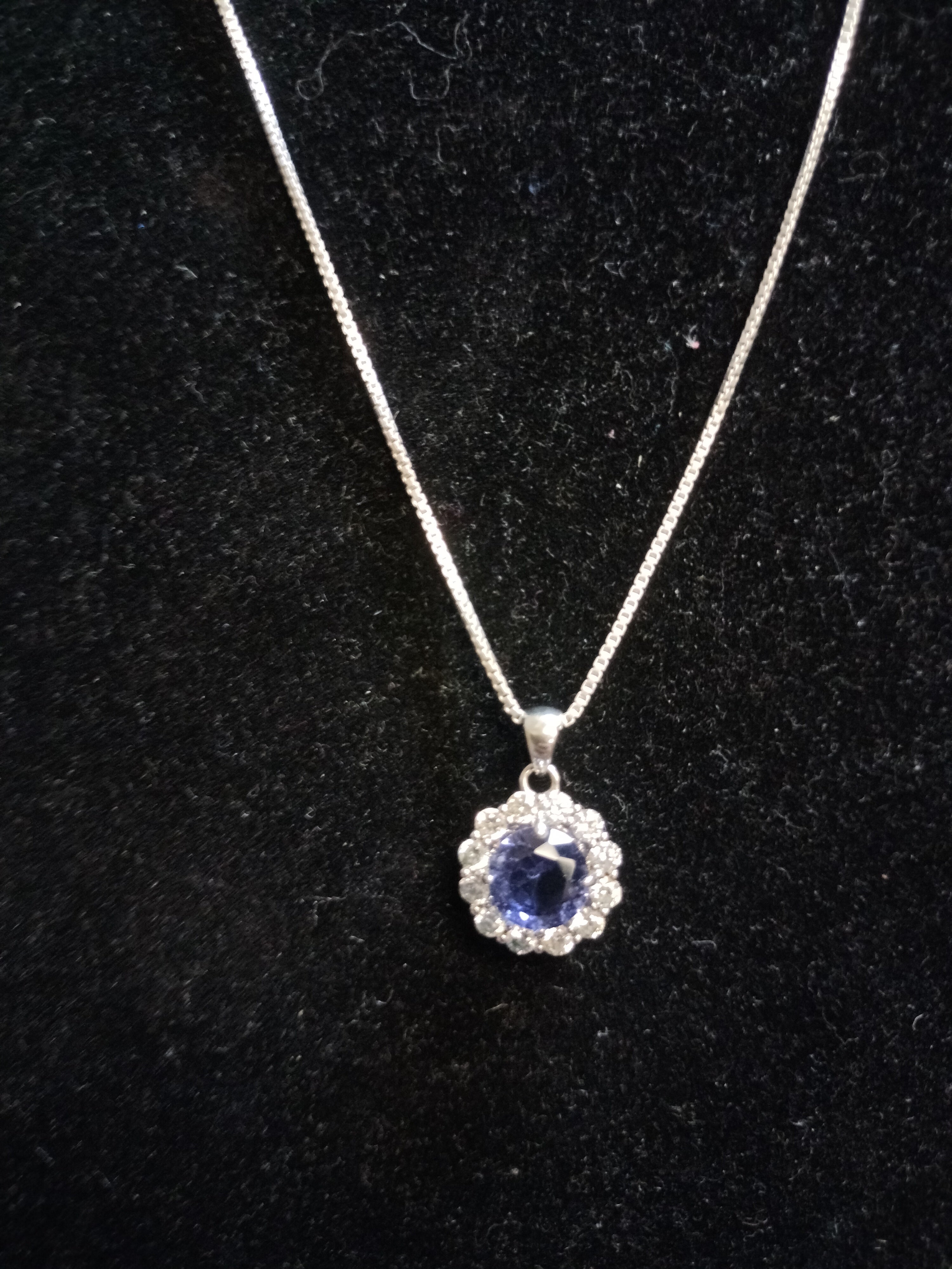 Sterling Silver Cubic Zirconia Pendant and Chain
