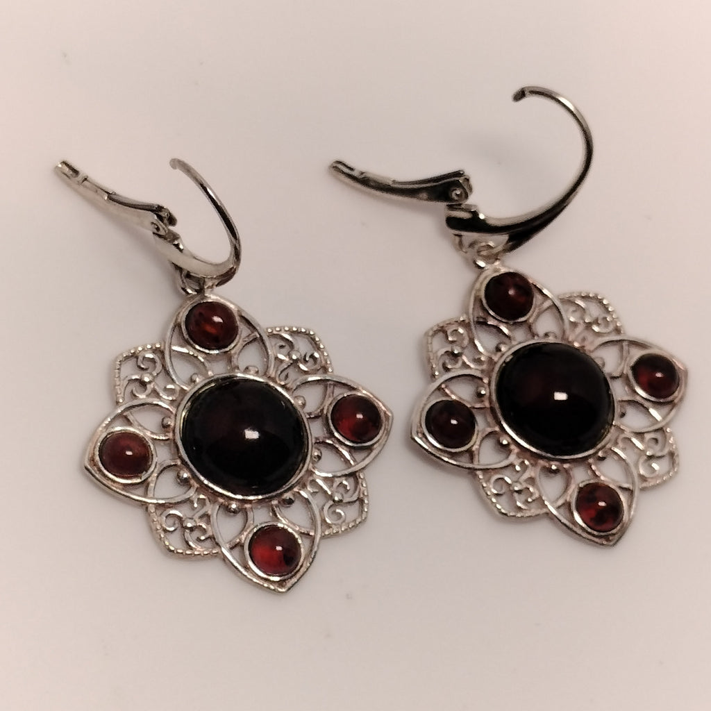 Sterling Silver Garnet Earrings