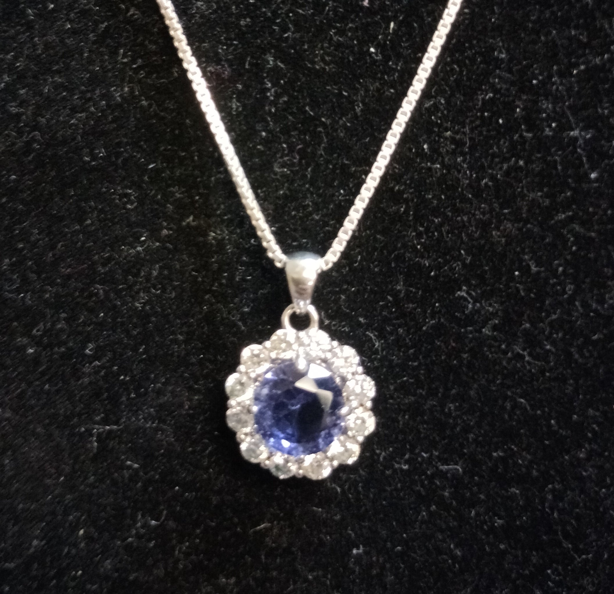 Sterling Silver Cubic Zirconia Pendant and Chain