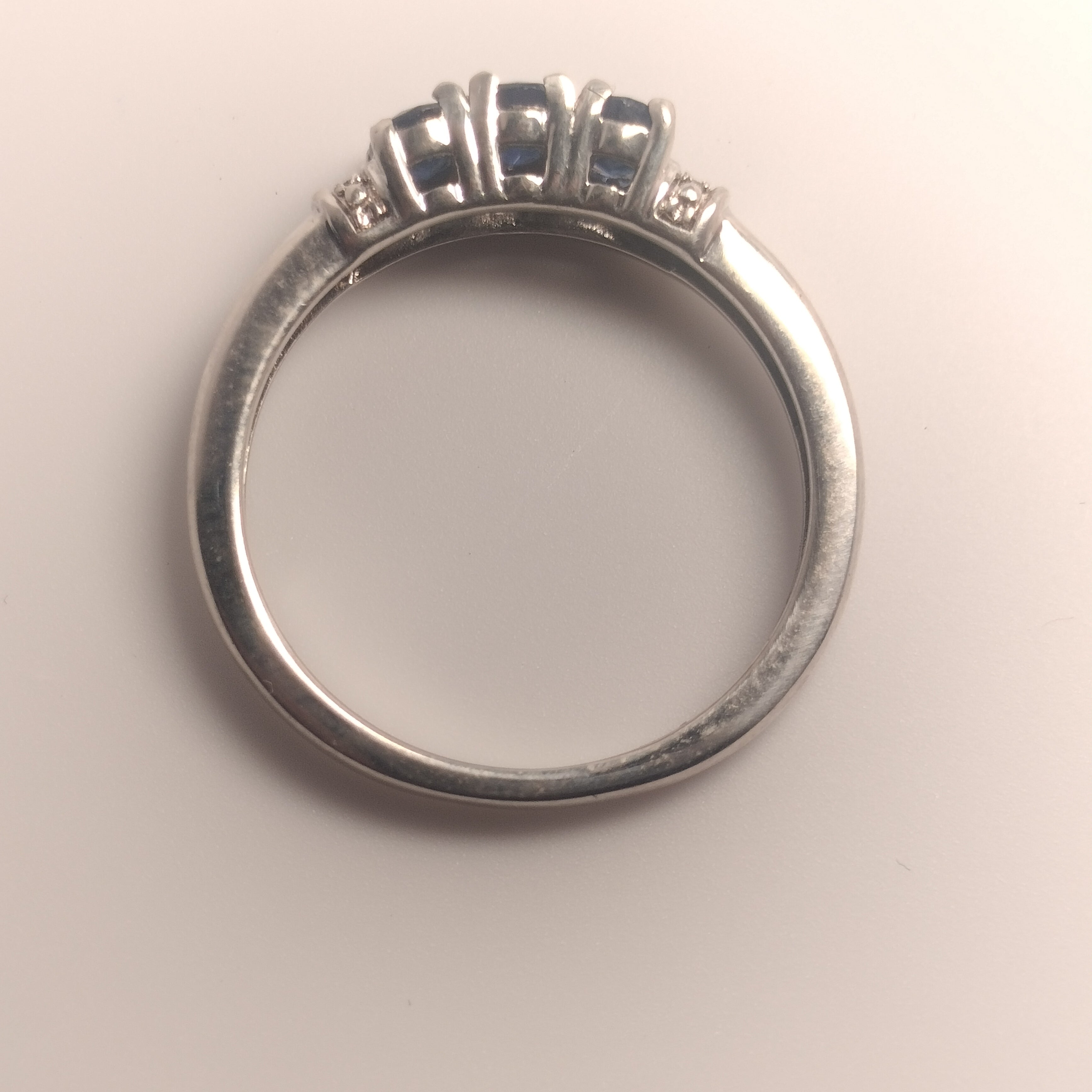 Sterling Silver Sapphire Diamond Ring