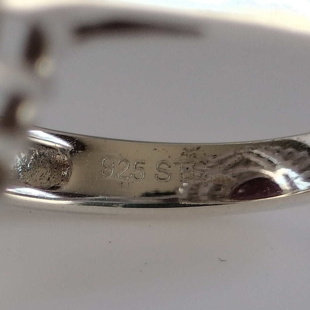 Sterling Silver Ruby and Cubic Zirconia Ring