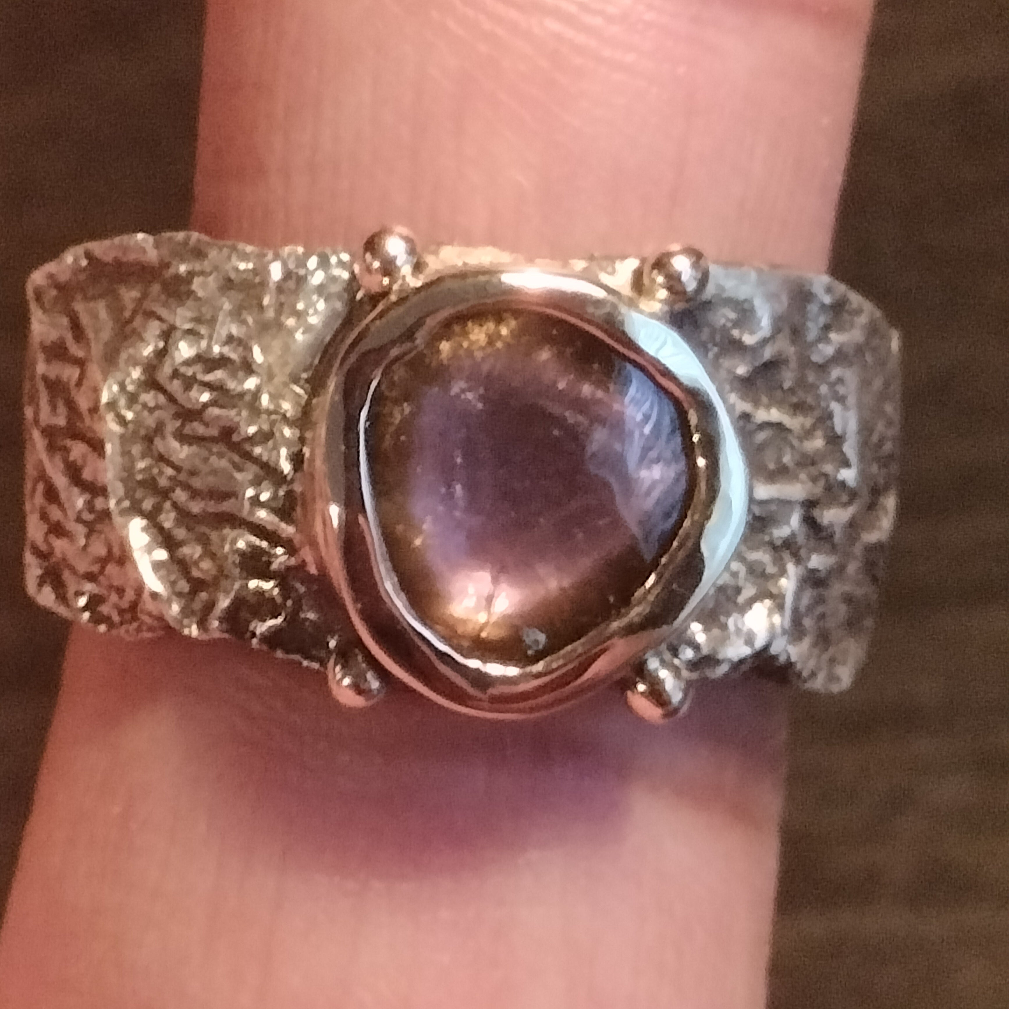Sterling Silver and 18k Gold Watermelon Tourmaline Ring