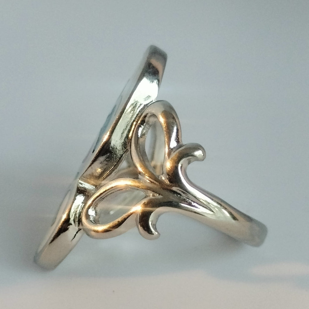 Sterling Silver Coral, Turquoise and Enamel Ring