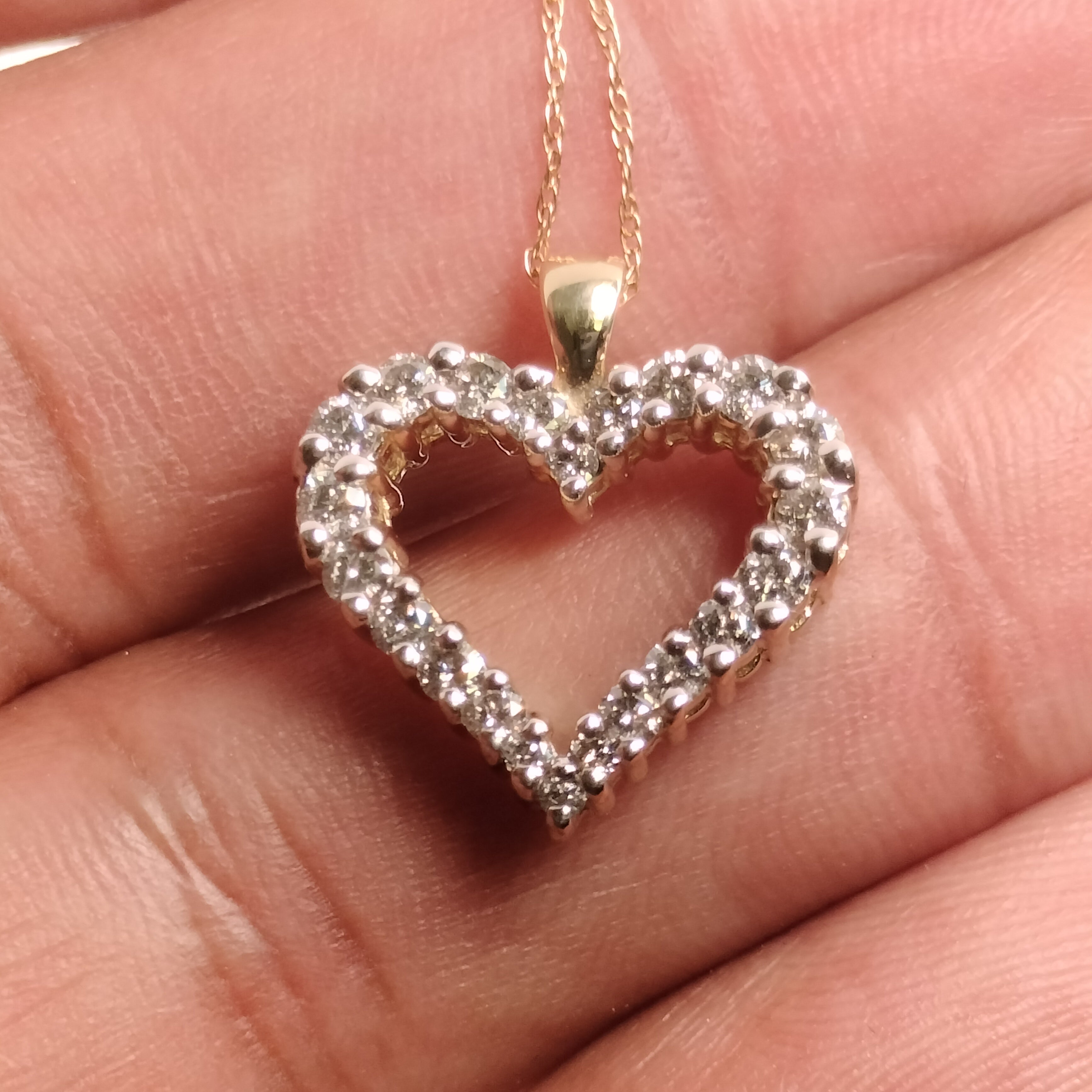 10K Gold Diamond Pendant and Chain