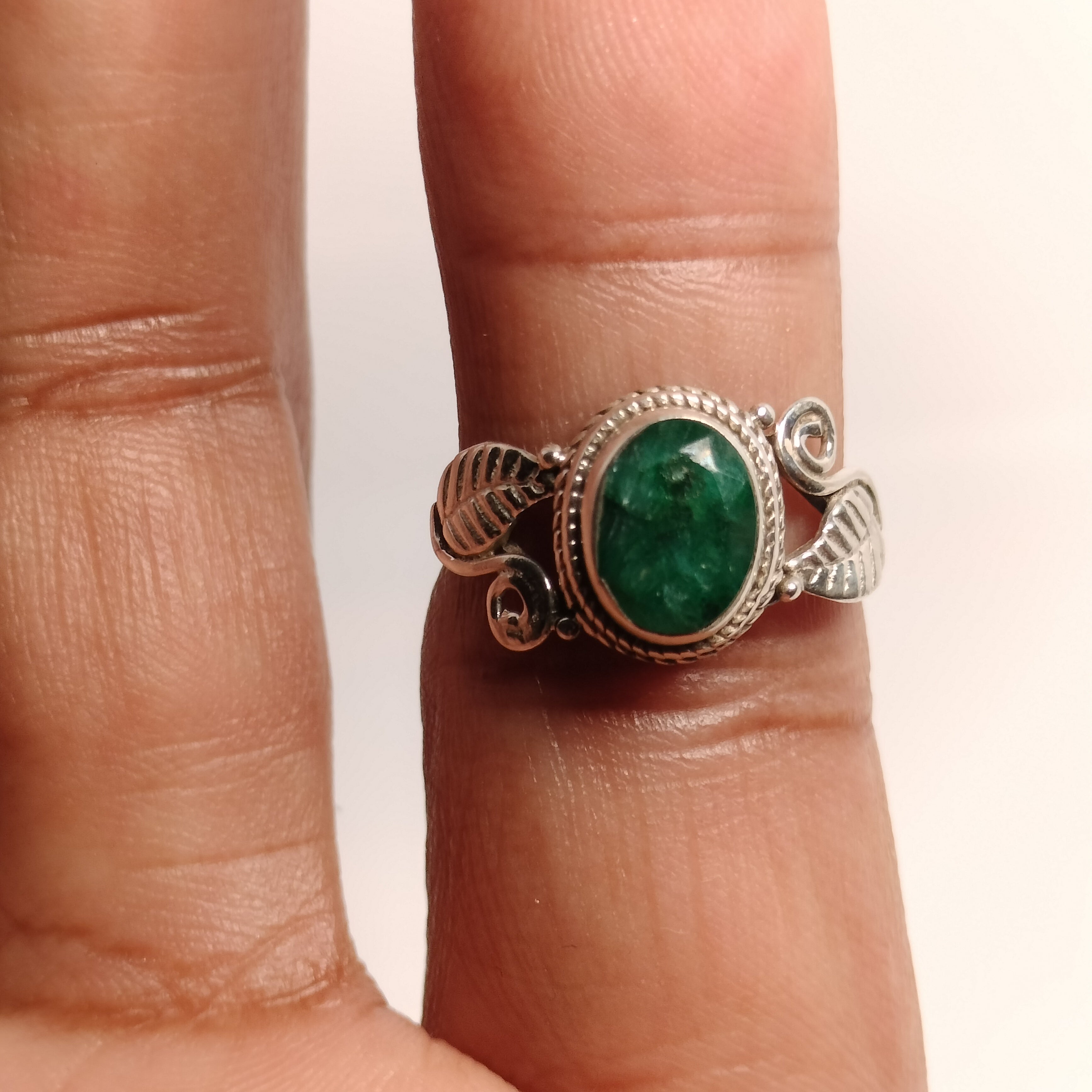 Sterling Silver Emerald Ring