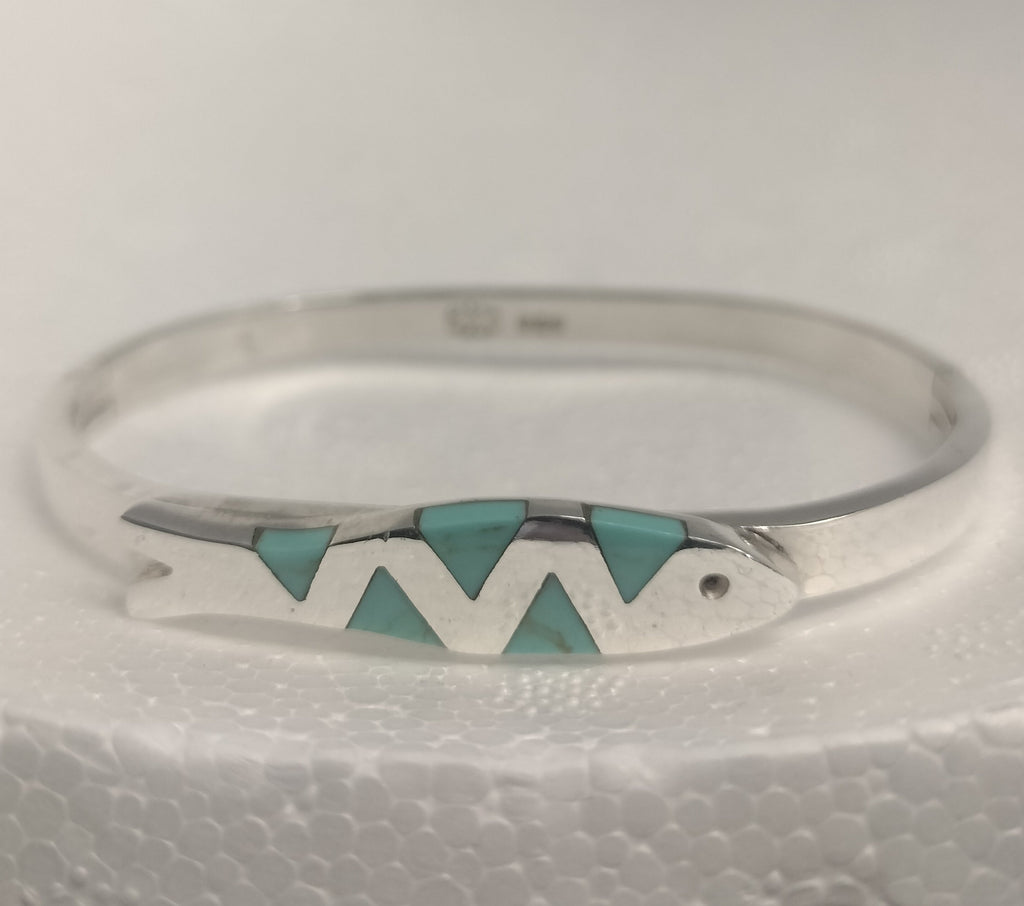 Sterling Silver Turquoise Fish Bracelet