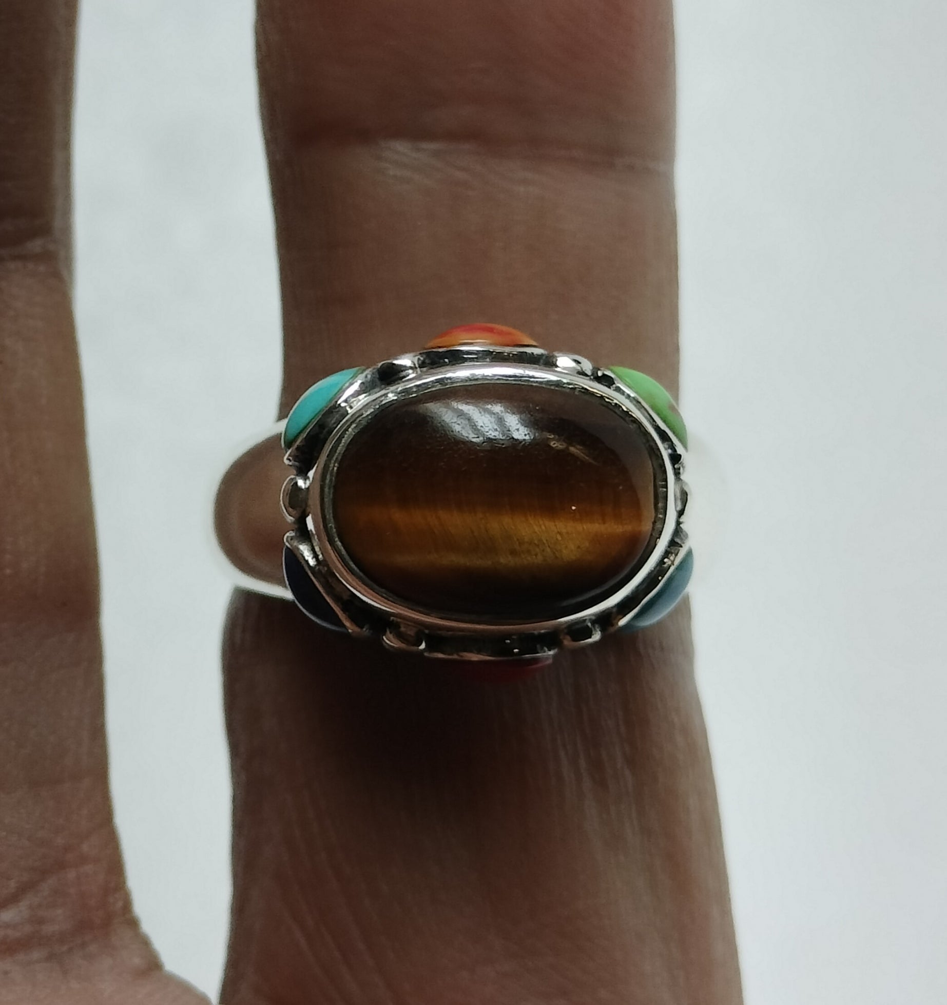 Sterling Silver Multi stone Ring
