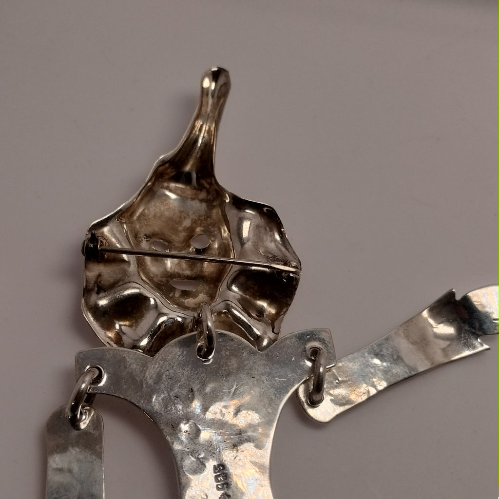Sterling Silver Clown Brooch