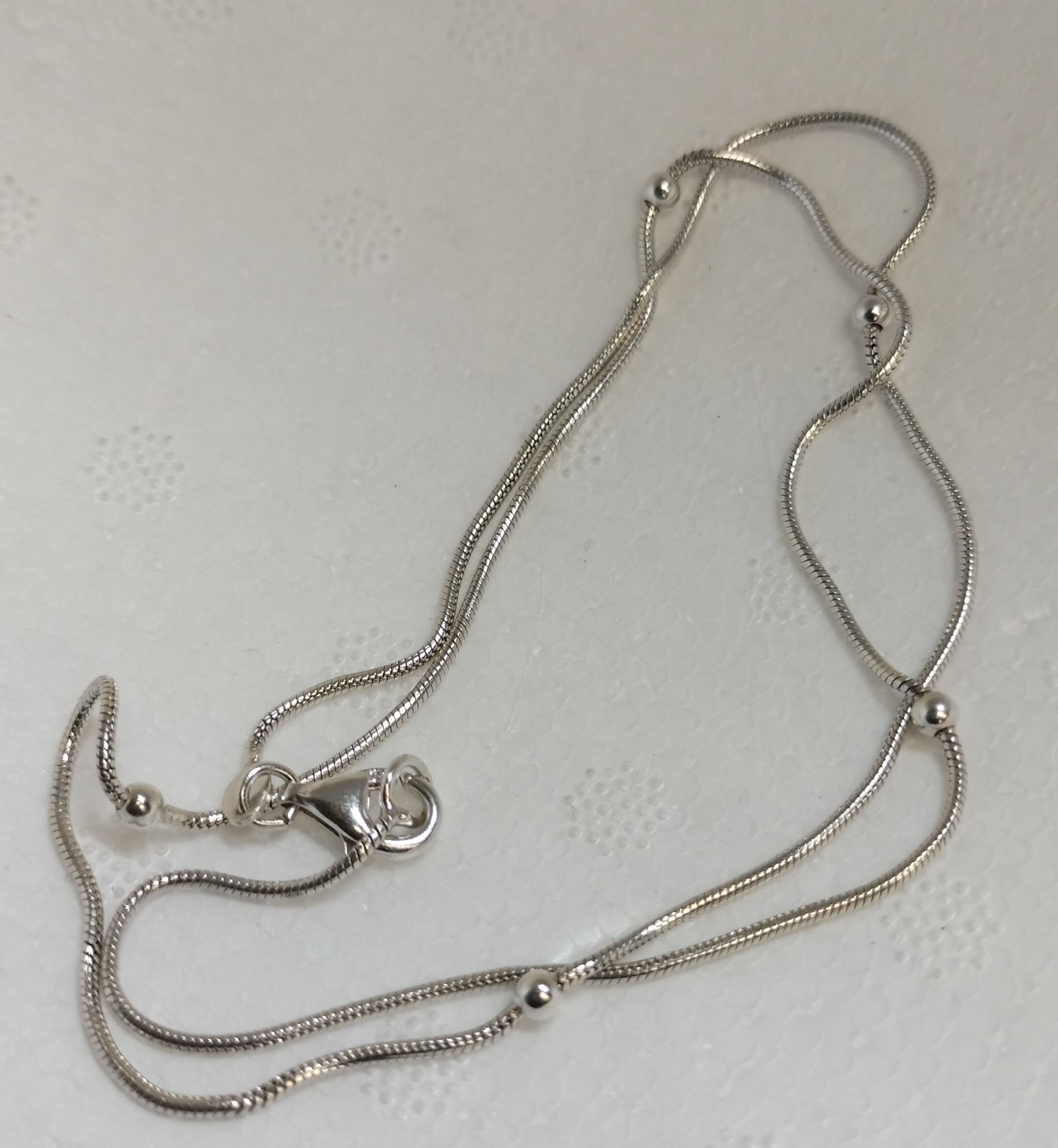 Sterling Silver Snake Chain with Beads