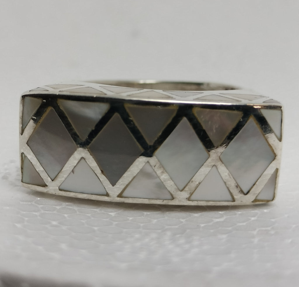 Sterling Silver Mother Of Pearl Ring