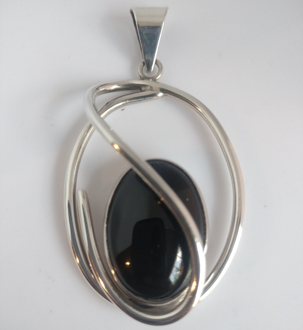 Sterling Silver Black Onyx Pendant