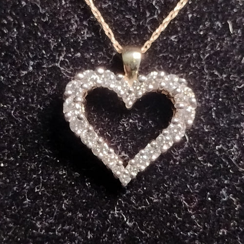 10K Gold Diamond Pendant and Chain